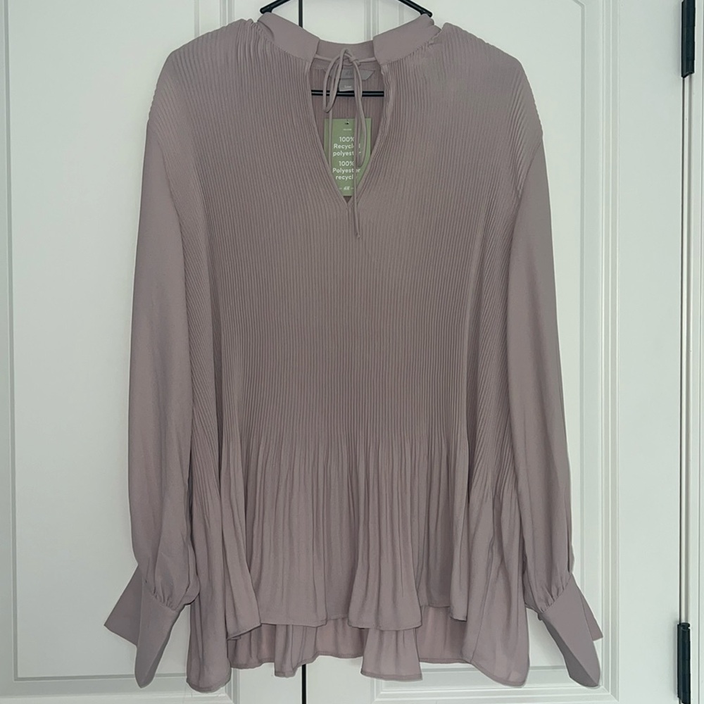 Powder Pink Pleated Blouse